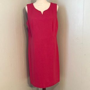 Talbots Sleeveless Hot Pink Sheath Dress, Women’s Size 14 Petite.
